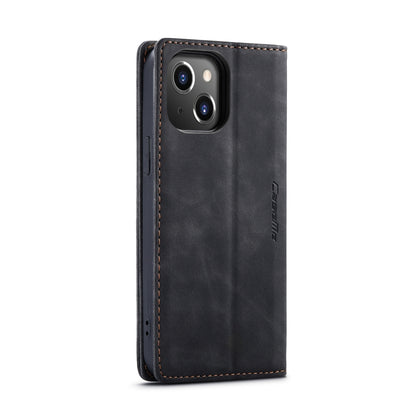 For iPhone 15 Plus CaseMe 013 Multifunctional Horizontal Flip Leather Phone Case(Black) - iPhone 15 Plus Cases by CaseMe | Online Shopping UK | buy2fix