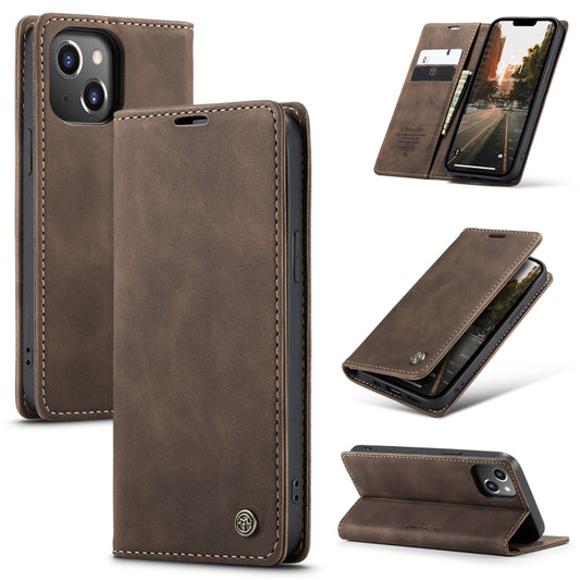 For iPhone 15 CaseMe 013 Multifunctional Horizontal Flip Leather Phone Case(Coffee) - iPhone 15 Cases by CaseMe | Online Shopping UK | buy2fix