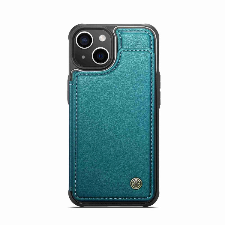 For iPhone 15 CaseMe C22 Card Slots Holder RFID Anti-theft Phone Case(Blue Green) - iPhone 15 Pro Cases by CaseMe | Online Shopping UK | buy2fix