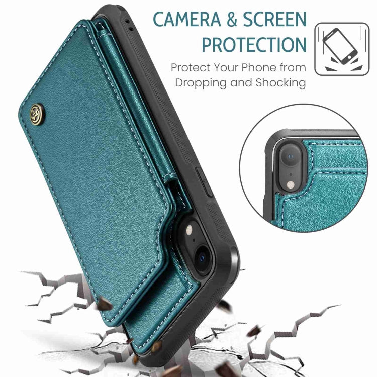 For iPhone XR CaseMe C22 Card Slots Holder RFID Anti-theft Phone Case(Blue Green) - More iPhone Cases by CaseMe | Online Shopping UK | buy2fix