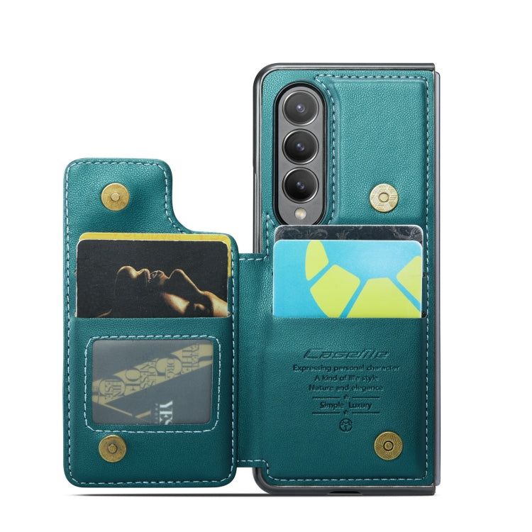 For Samsung Galaxy Z Fold3 5G CaseMe C22 PC+TPU Business Style RFID Anti-theft Leather Phone Case(Blue Green) - Galaxy Phone Cases by CaseMe | Online Shopping UK | buy2fix