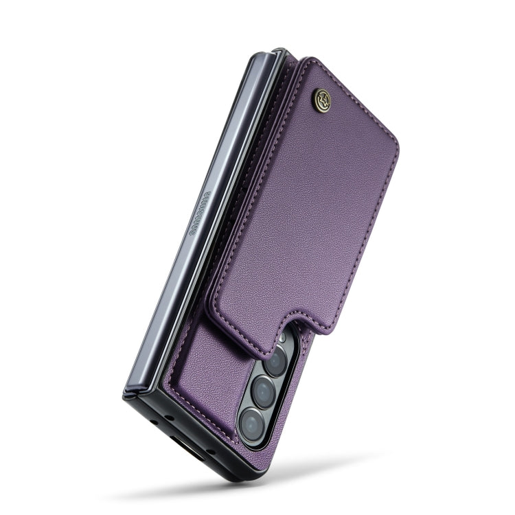 For Samsung Galaxy Z Fold3 5G CaseMe C22 PC+TPU Business Style RFID Anti-theft Leather Phone Case(Purple) - Galaxy Phone Cases by CaseMe | Online Shopping UK | buy2fix