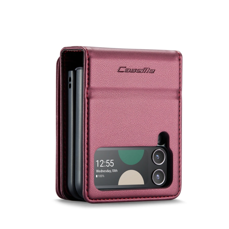 For Samsung Galaxy Z Flip3 5G CaseMe C22 PC+TPU Business Style RFID Anti-theft Leather Phone Case(Wine Red) - Galaxy Phone Cases by CaseMe | Online Shopping UK | buy2fix