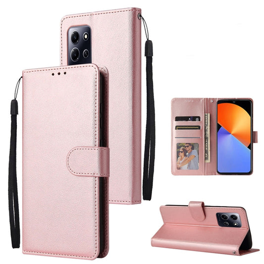 For Infinix Note 30i 3 Card Slots Multifunctional Leather Phone Case(Rose Gold) - Infinix Cases by buy2fix | Online Shopping UK | buy2fix