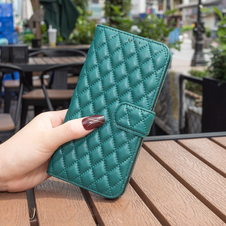 For Honor X9b/Magic6 Lite 5G Diamond Lattice Wallet Flip Leather Phone Case(Green) - Honor Cases by buy2fix | Online Shopping UK | buy2fix