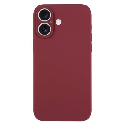 For iPhone 16 Pure Color Liquid Silicone Fine Pore Phone Case(Plum) - iPhone 16 Cases by buy2fix | Online Shopping UK | buy2fix