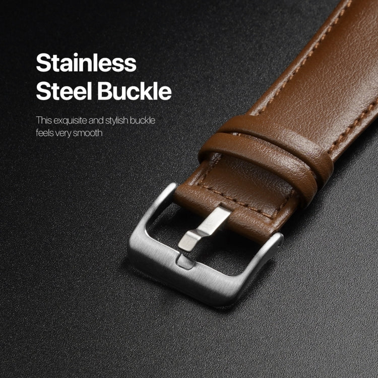 For Apple Watch SE 44mm DUX DUCIS YS Series Genuine Leather Watch Band(Brown) - Watch Bands by DUX DUCIS | Online Shopping UK | buy2fix