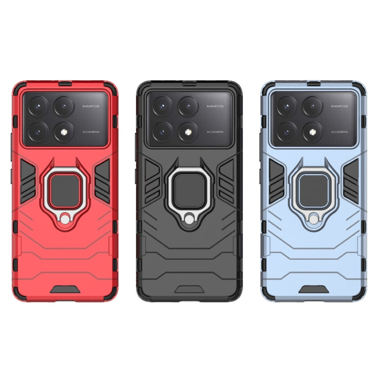 For Xiaomi Redmi K70E Shockproof PC + TPU Holder Phone Case(Black) - K70E Cases by buy2fix | Online Shopping UK | buy2fix