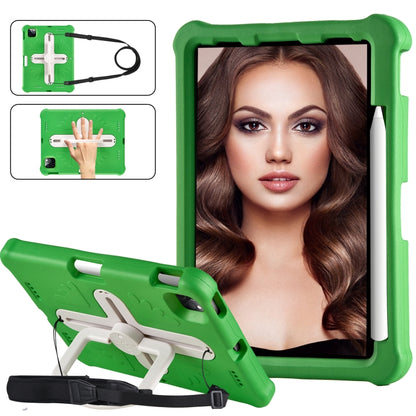 For iPad Air 11 2024  / 2025 Shield 360 Rotation Handle EVA Shockproof PC Tablet Case(Green Beige) - iPad Air 11 2025 / 2024 Cases by buy2fix | Online Shopping UK | buy2fix