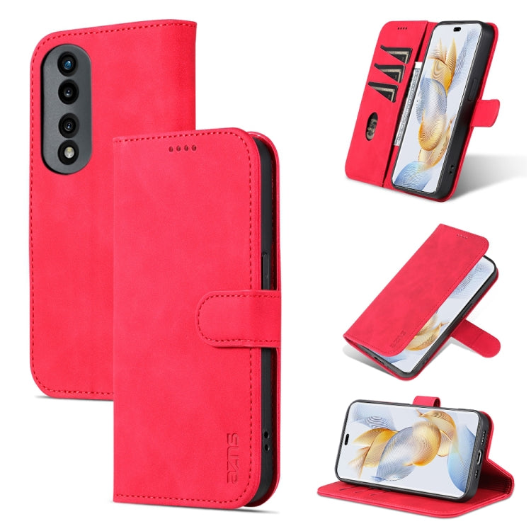 For Honor 90 Pro AZNS Skin Feel Calf Texture Flip Leather Phone Case(Red) - Honor Cases by AZNS | Online Shopping UK | buy2fix