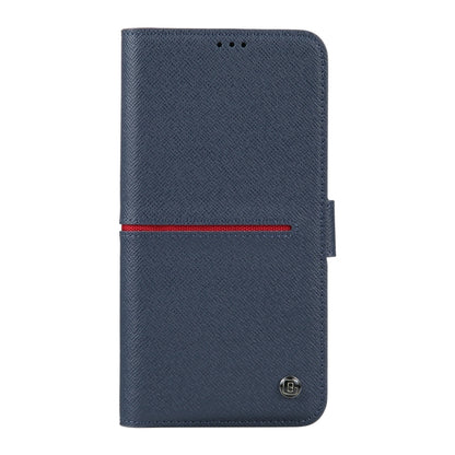 For iPhone 15 Pro GEBEI Top-grain Horizontal Flip Leather Phone Case(Blue) - iPhone 15 Pro Cases by GEBEI | Online Shopping UK | buy2fix