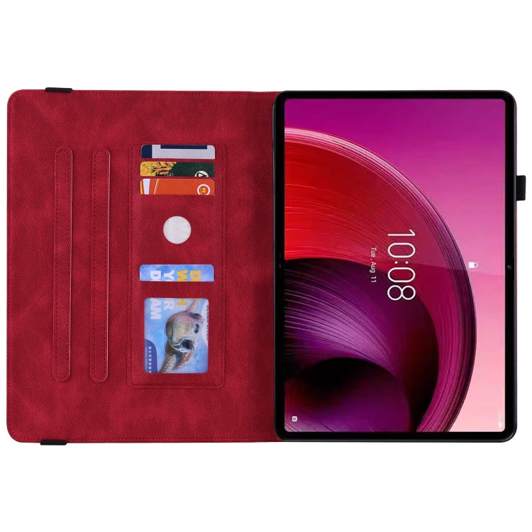 For Lenovo Tab M11/Xiaoxin Pad 11 2024 Butterfly Flower Embossed Leather Tablet Case(Red) - Lenovo by buy2fix | Online Shopping UK | buy2fix
