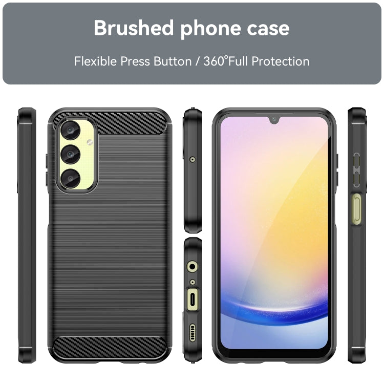 For Samsung Galaxy A25 5G Brushed Texture Carbon Fiber TPU Phone Case(Black) - Galaxy Phone Cases by buy2fix | Online Shopping UK | buy2fix