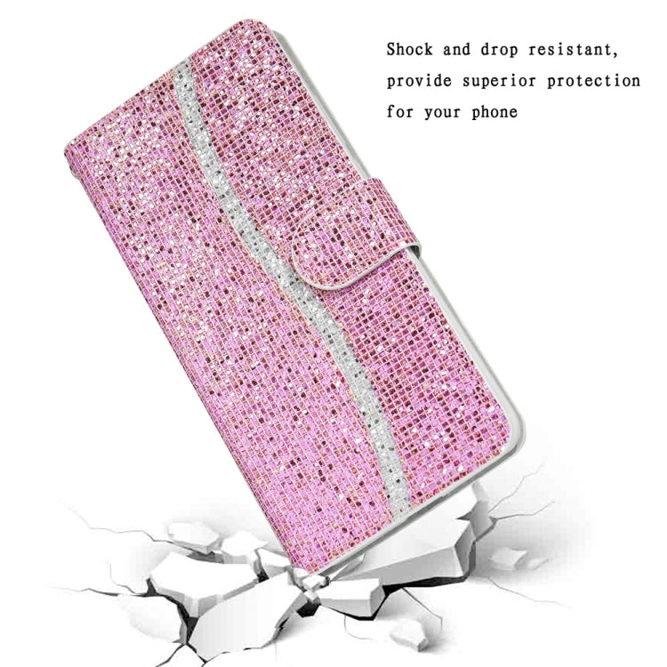 For iPhone 16 Plus Glitter Powder Filp Leather Phone Case(Pink) - iPhone 16 Plus Cases by buy2fix | Online Shopping UK | buy2fix