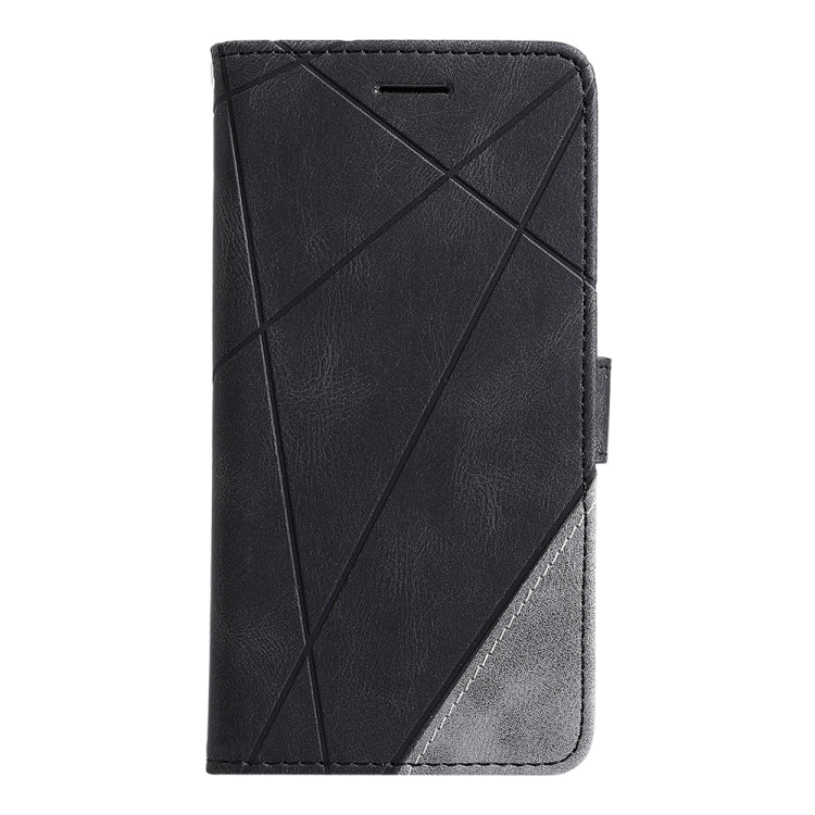 For iPhone 16 Pro Skin Feel Splicing Leather Phone Case(Black) - iPhone 16 Pro Cases by buy2fix | Online Shopping UK | buy2fix