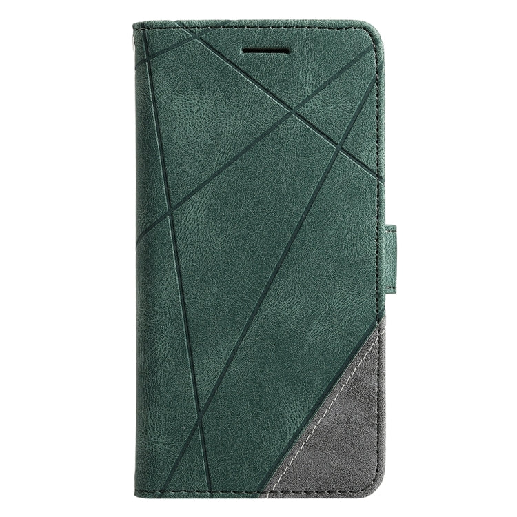 For iPhone 16 Pro Skin Feel Splicing Leather Phone Case(Green) - iPhone 16 Pro Cases by buy2fix | Online Shopping UK | buy2fix