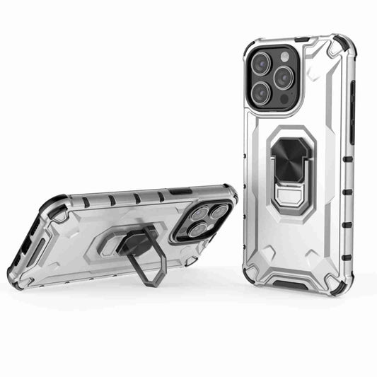 For iPhone 14 Pro Ice Armor Series Ring Holder Phone Case(Silver) - iPhone 14 Pro Cases by buy2fix | Online Shopping UK | buy2fix