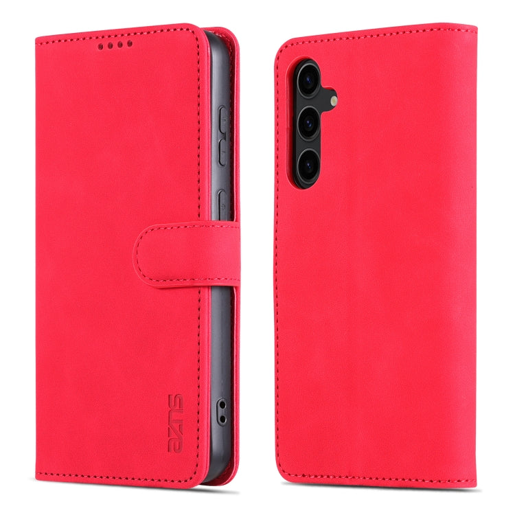 For Samsung Galaxy S24+ 5G AZNS Skin Feel Calf Texture Flip Leather Phone Case(Red) - Galaxy S24+ 5G Cases by AZNS | Online Shopping UK | buy2fix