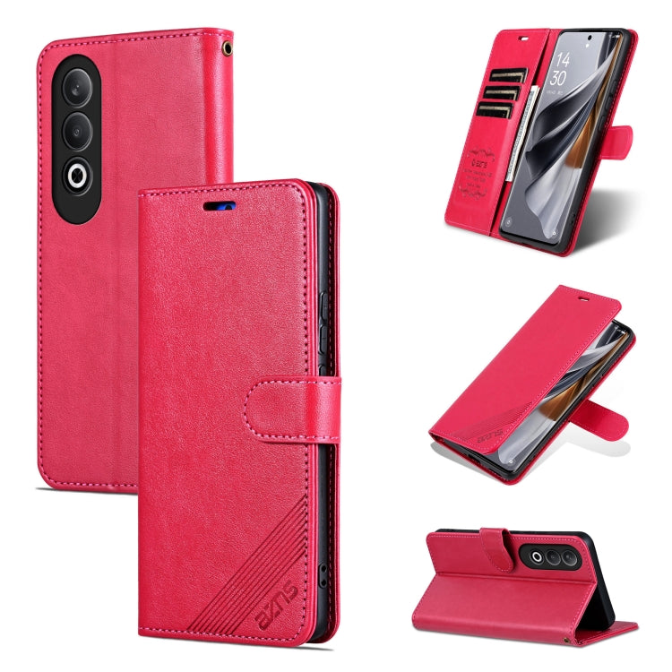 For OnePlus Nord CE4 AZNS Sheepskin Texture Flip Leather Phone Case(Red) - OnePlus Cases by AZNS | Online Shopping UK | buy2fix