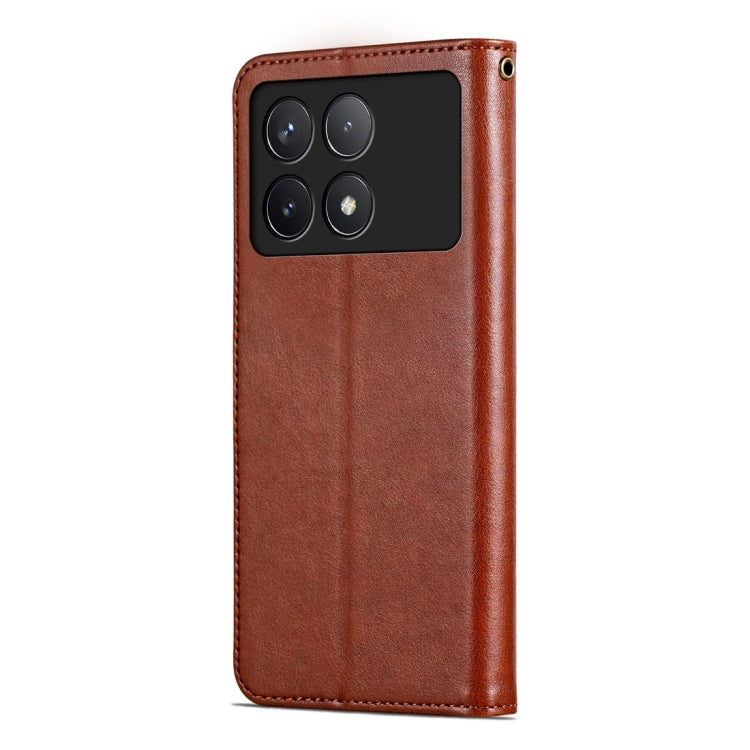 For Xiaomi Redmi K70 / K70 Pro AZNS Sheepskin Texture Flip Leather Phone Case(Brown) - Xiaomi Cases by AZNS | Online Shopping UK | buy2fix