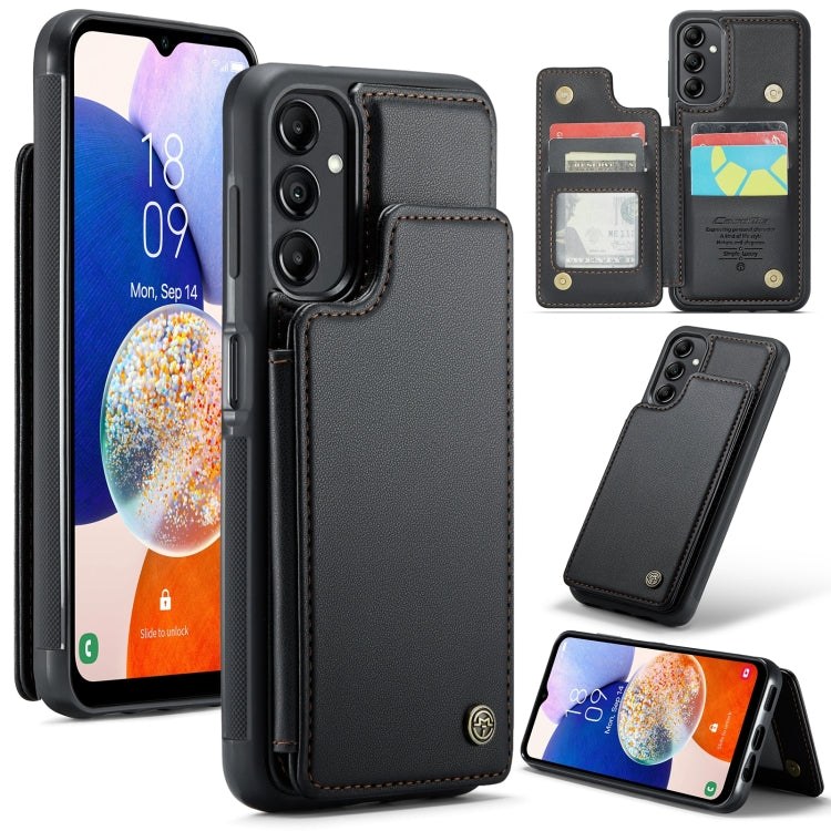 For Samsung Galaxy A14 CaseMe C22 Card Slots Holder RFID Anti-theft Phone Case(Black) - Galaxy Phone Cases by CaseMe | Online Shopping UK | buy2fix