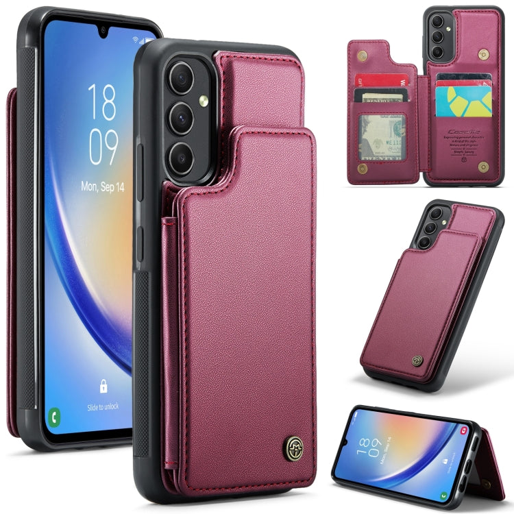 For Samsung Galaxy A54 5G CaseMe C22 Card Slots Holder RFID Anti-theft Phone Case(Wine Red) - Galaxy Phone Cases by CaseMe | Online Shopping UK | buy2fix