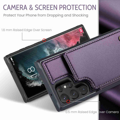 For Samsung Galaxy S22 Ultra 5G CaseMe C22 Card Slots Holder RFID Anti-theft Phone Case(Purple) - Galaxy S22 Ultra 5G Cases by CaseMe | Online Shopping UK | buy2fix