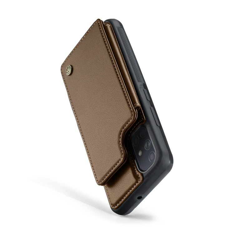 For Samsung Galaxy A51 4G CaseMe C22 Card Slots Holder RFID Anti-theft Phone Case(Brown) - Galaxy Phone Cases by CaseMe | Online Shopping UK | buy2fix