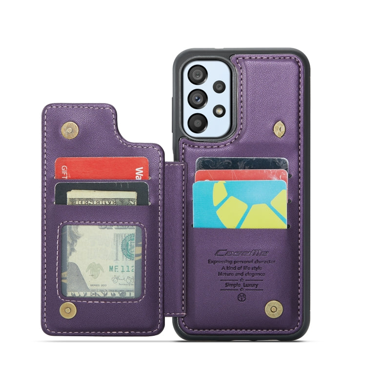 For Samsung Galaxy A53 5G CaseMe C22 Card Slots Holder RFID Anti-theft Phone Case(Purple) - Galaxy Phone Cases by CaseMe | Online Shopping UK | buy2fix