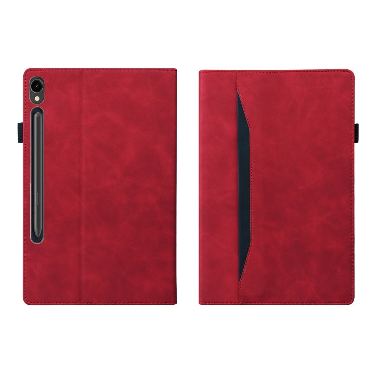 For Samsung Galaxy Tab S9 FE+ Splicing Shockproof Leather Tablet Case(Red) - Galaxy Tab S9 FE+ by buy2fix | Online Shopping UK | buy2fix