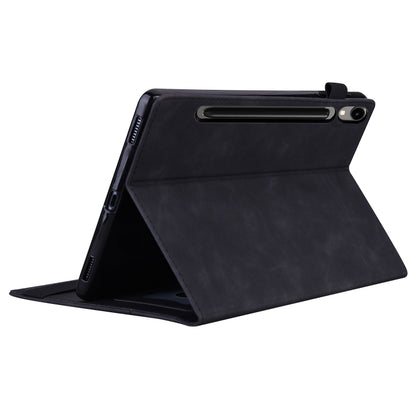 For Samsung Galaxy Tab S9 Ultra /S8 Ultra Splicing Shockproof Leather Tablet Case(Black) - Galaxy Tab S9 Ultra Cases by buy2fix | Online Shopping UK | buy2fix