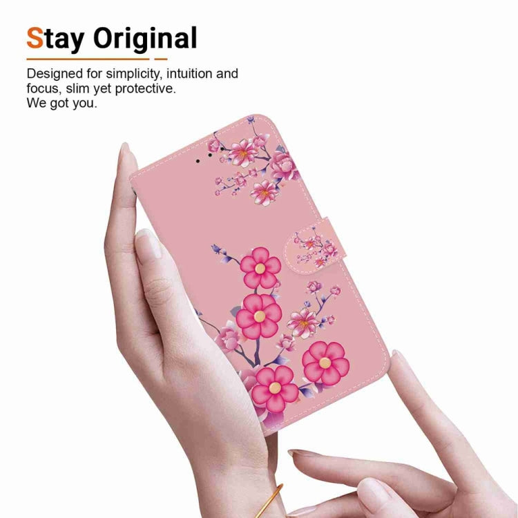 For OnePlus 13 Crystal Texture Colored Drawing Leather Phone Case(Cherry Blossoms) - OnePlus Cases by buy2fix | Online Shopping UK | buy2fix