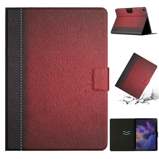 For Samsung Galaxy Tab A9 Stitching Solid Color Smart PU Tablet Case with Sleep / Wake-up Function(Red) - Galaxy Tab A9 by buy2fix | Online Shopping UK | buy2fix