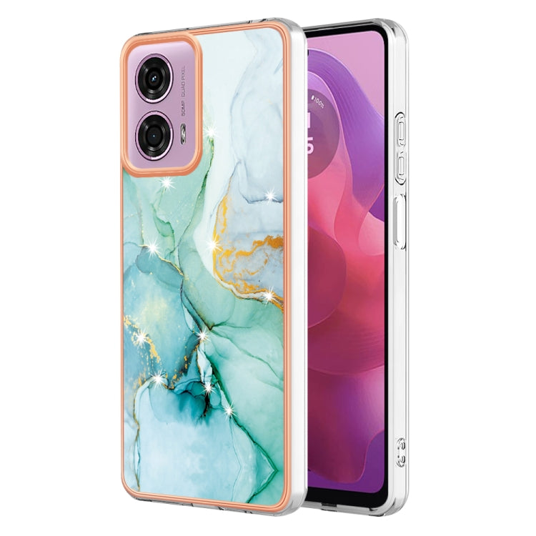 For Motorola Moto G24 4G / G04 4G Electroplating Marble Dual-side IMD Phone Case(Green 003) - Motorola Cases by buy2fix | Online Shopping UK | buy2fix