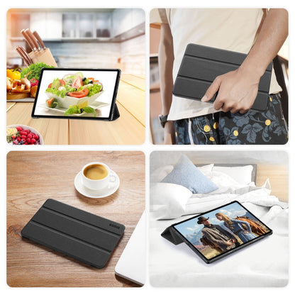 For Realme Pad 2 11.5 DUX DUCIS Domo Series Magnetic Flip Leather Tablet Case(Black) - Realme by DUX DUCIS | Online Shopping UK | buy2fix