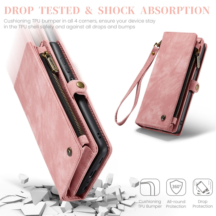 For Samsung Galaxy A15 5G CaseMe 008 Multifunctional Zipper Wallet Leather Phone Case with Lanyard(Pink) - Galaxy Phone Cases by CaseMe | Online Shopping UK | buy2fix