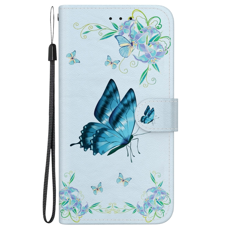 For Xiaomi Redmi Note 13 Pro 4G Crystal Texture Colored Drawing Leather Phone Case(Blue Pansies) - Note 13 Pro Cases by buy2fix | Online Shopping UK | buy2fix