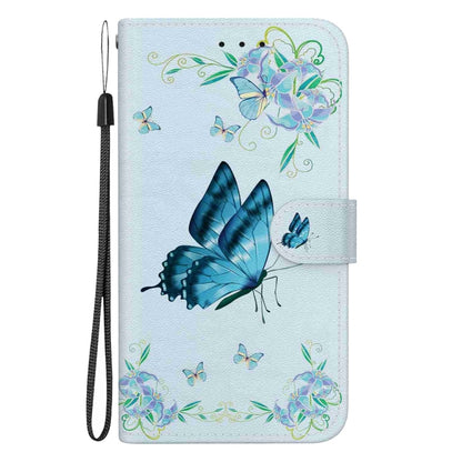 For OPPO A38 4G / A18 Crystal Texture Colored Drawing Leather Phone Case(Blue Pansies) - A38 Cases by buy2fix | Online Shopping UK | buy2fix
