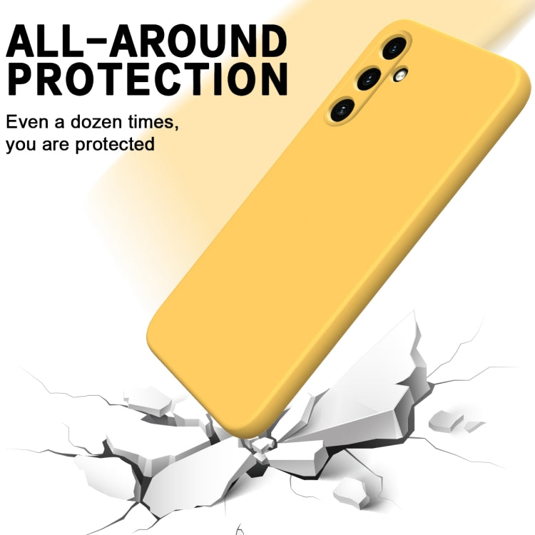 For Samsung Galaxy A15 4G / A15 5G Pure Color Liquid Silicone Shockproof Full Coverage Phone Case(Yellow) - Galaxy Phone Cases by buy2fix | Online Shopping UK | buy2fix