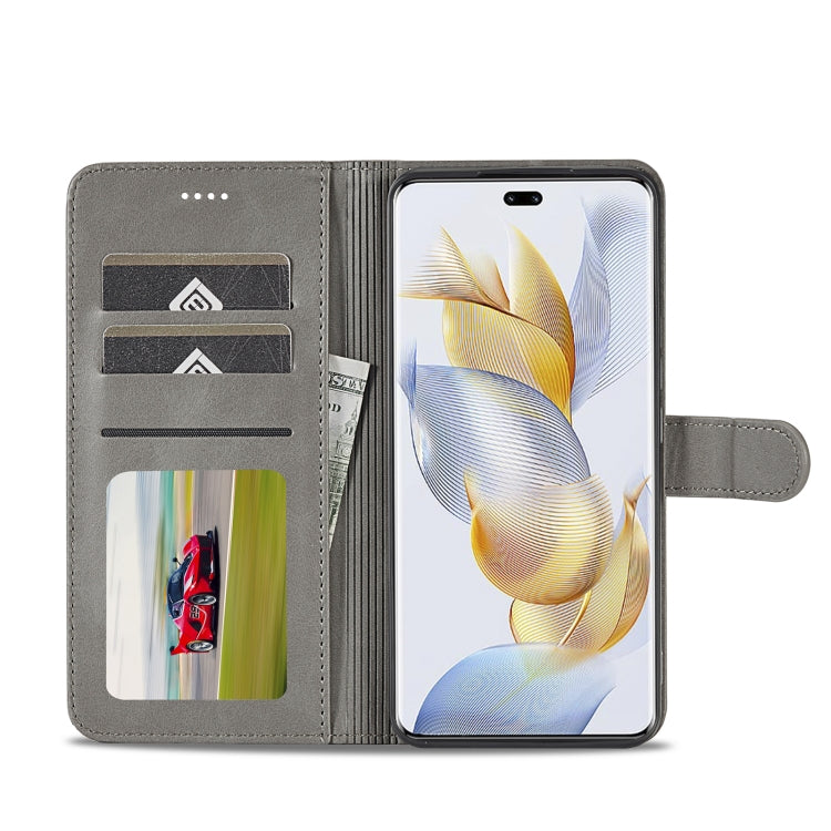 For Honor 90 Pro LC.IMEEKE Calf Texture Leather Phone Case(Grey) - Honor Cases by LC.IMEEKE | Online Shopping UK | buy2fix