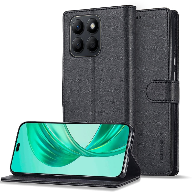 For Honor X8b LC.IMEEKE Calf Texture Leather Phone Case(Black) - Honor Cases by LC.IMEEKE | Online Shopping UK | buy2fix