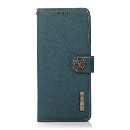 For Google Pixel 9 Pro KHAZNEH Custer Genuine Leather RFID Phone Case(Green) - Google Cases by buy2fix | Online Shopping UK | buy2fix