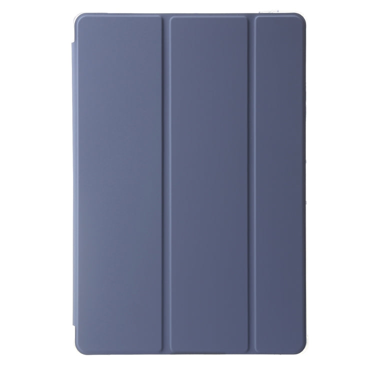 For Samsung Galaxy Tab S9 3-Fold Clear Acrylic Leather Tablet Case(Lavender) - Galaxy Tab S9 Cases by buy2fix | Online Shopping UK | buy2fix