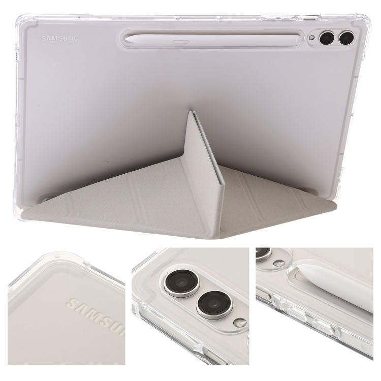 For Samsung Galaxy Tab S9 FE+ Clear Acrylic Deformation Leather Tablet Case(Grey) - Galaxy Tab S9 FE+ by buy2fix | Online Shopping UK | buy2fix