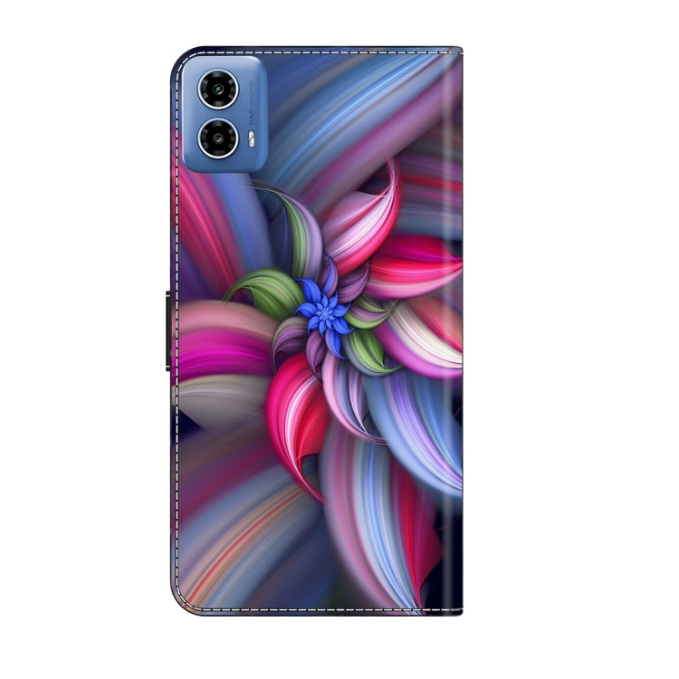 For Motorola Moto G24 Power Crystal 3D Shockproof Protective Leather Phone Case(Colorful Flower) - Motorola Cases by buy2fix | Online Shopping UK | buy2fix