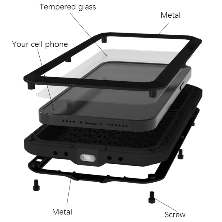 For iPhone 15 Plus LOVE MEI Metal Shockproof Life Waterproof Dustproof Phone Case(Yellow) - iPhone 15 Plus Cases by LOVE MEI | Online Shopping UK | buy2fix