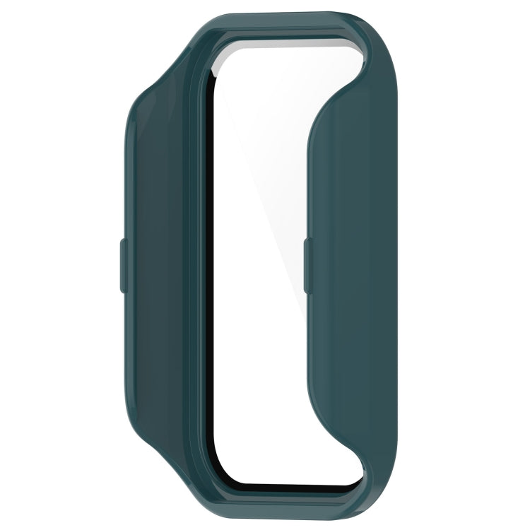 For Xiaomi Smart Band 8 Active / Redmi Band 2 PC + Tempered Film Integrated Watch Protective Case(Pine Green) - Watch Cases by buy2fix | Online Shopping UK | buy2fix