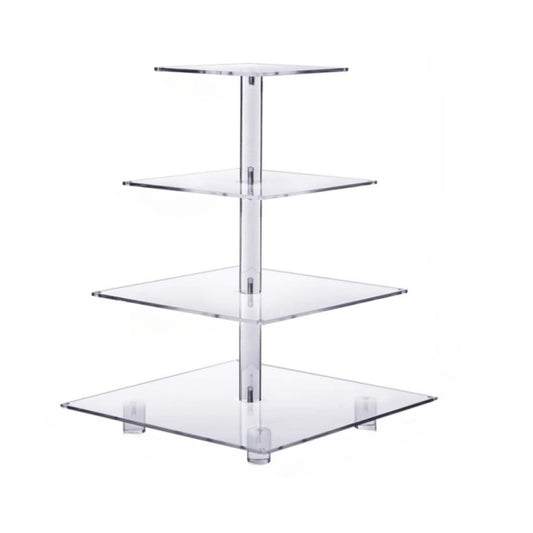 YX065 4 Tier Acrylic Square Cupcake Stand - Storage Boxes by buy2fix | Online Shopping UK | buy2fix