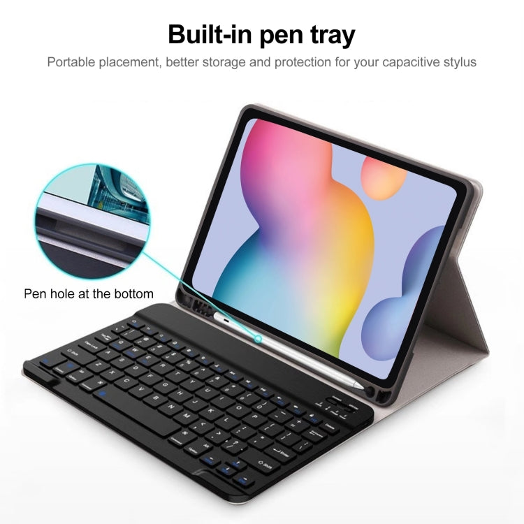 For Samsung Galaxy Tab A9 Square Cap Bluetooth Keyboard Leather Case with Pen Slot(Black) - Samsung Keyboard by buy2fix | Online Shopping UK | buy2fix