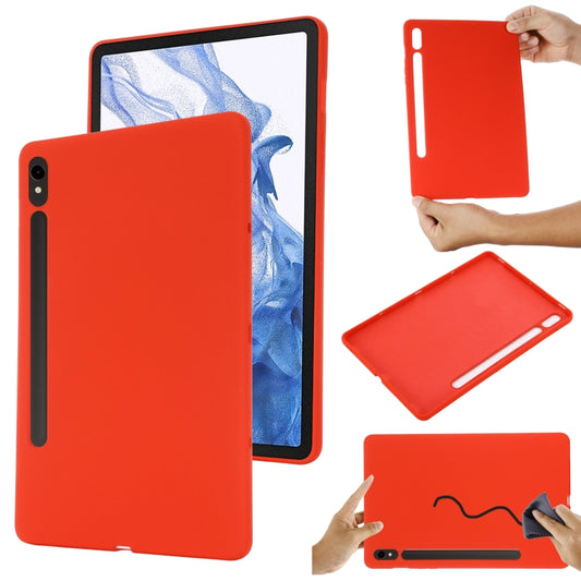 For Samsung Galaxy Tab S9 FE Pure Color Liquid Silicone Shockproof Tablet Case(Red) - Galaxy Tab S9 FE by buy2fix | Online Shopping UK | buy2fix